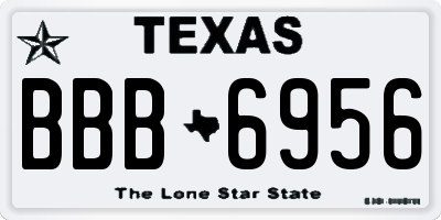 TX license plate BBB6956