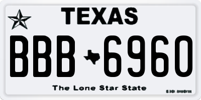 TX license plate BBB6960