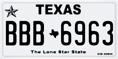TX license plate BBB6963