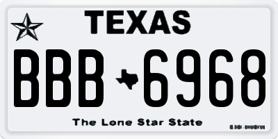 TX license plate BBB6968