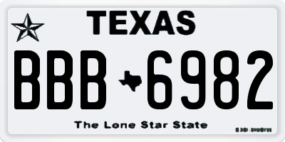 TX license plate BBB6982