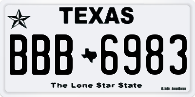 TX license plate BBB6983