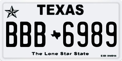 TX license plate BBB6989