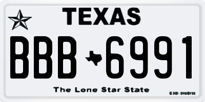 TX license plate BBB6991