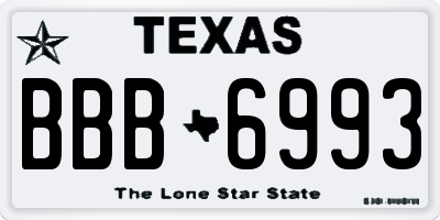 TX license plate BBB6993