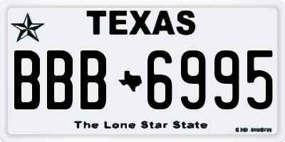 TX license plate BBB6995