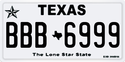 TX license plate BBB6999