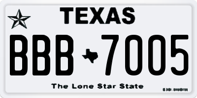 TX license plate BBB7005
