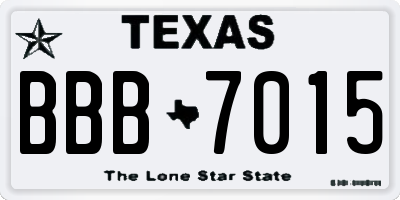 TX license plate BBB7015