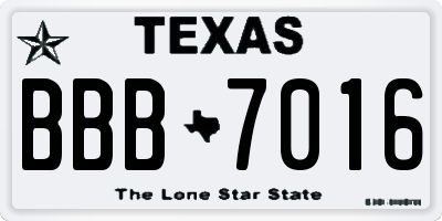 TX license plate BBB7016