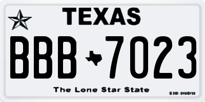 TX license plate BBB7023