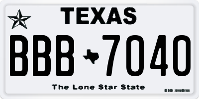 TX license plate BBB7040