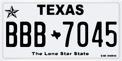 TX license plate BBB7045