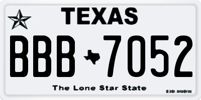 TX license plate BBB7052