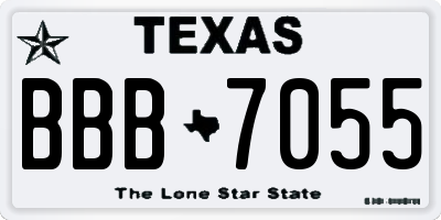 TX license plate BBB7055