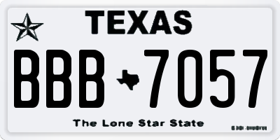 TX license plate BBB7057