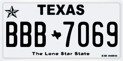 TX license plate BBB7069