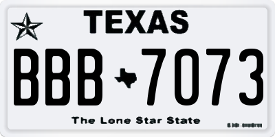 TX license plate BBB7073
