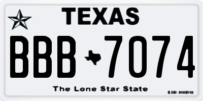TX license plate BBB7074