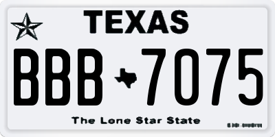 TX license plate BBB7075