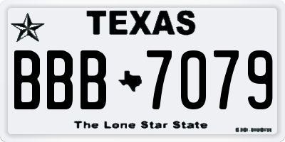 TX license plate BBB7079