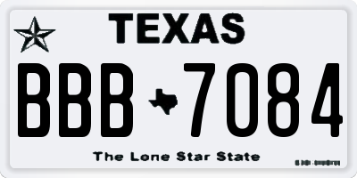 TX license plate BBB7084