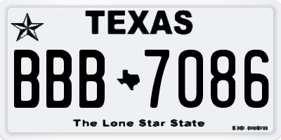 TX license plate BBB7086