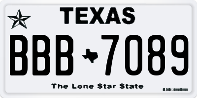 TX license plate BBB7089