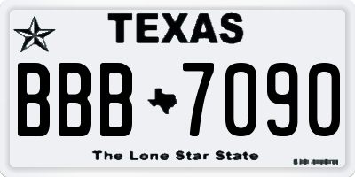 TX license plate BBB7090