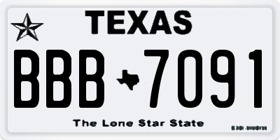 TX license plate BBB7091