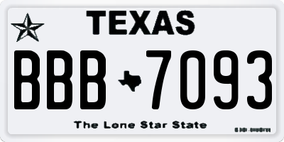 TX license plate BBB7093