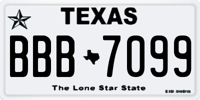 TX license plate BBB7099