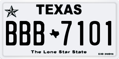 TX license plate BBB7101