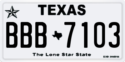 TX license plate BBB7103