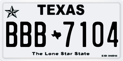 TX license plate BBB7104