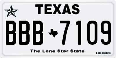 TX license plate BBB7109
