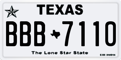 TX license plate BBB7110