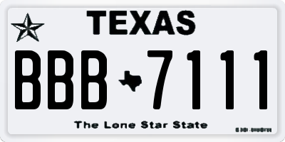 TX license plate BBB7111
