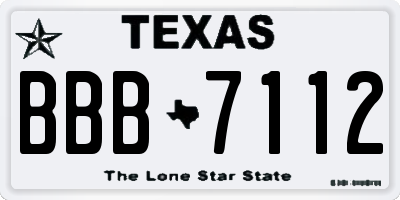 TX license plate BBB7112