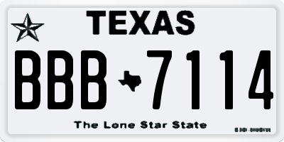 TX license plate BBB7114