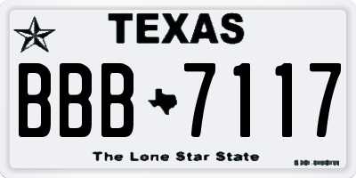 TX license plate BBB7117