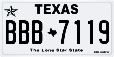 TX license plate BBB7119