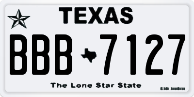 TX license plate BBB7127