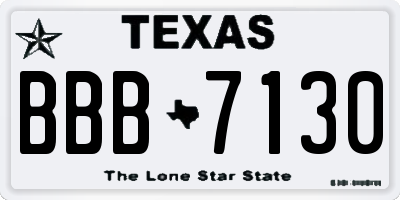 TX license plate BBB7130