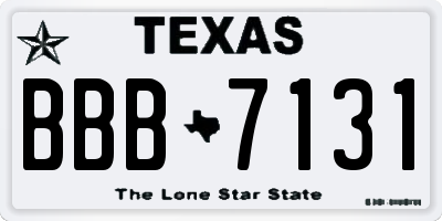 TX license plate BBB7131