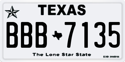 TX license plate BBB7135