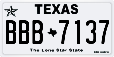 TX license plate BBB7137
