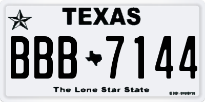 TX license plate BBB7144