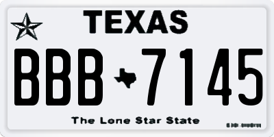 TX license plate BBB7145
