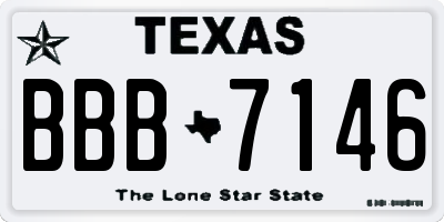 TX license plate BBB7146